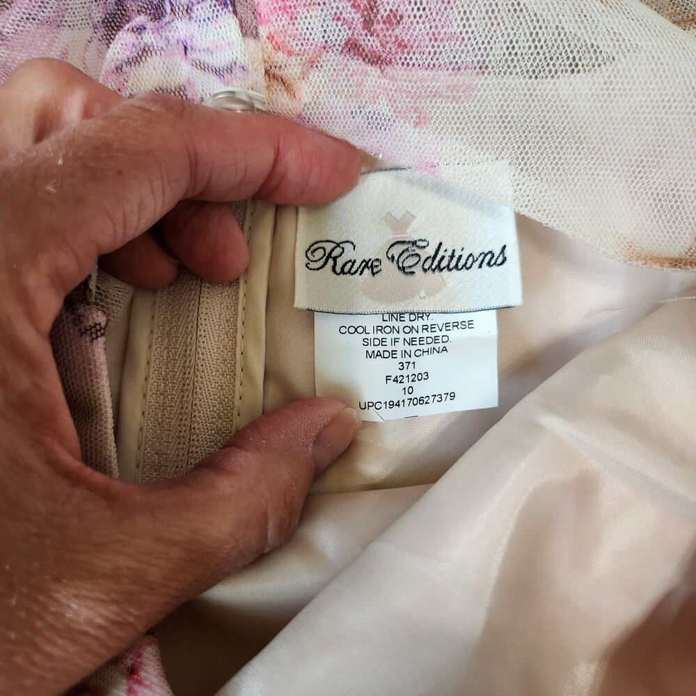 Rare Editions girl's hi-low sparkle tiered tulle floral dress size 10 - Picture 2 of 11